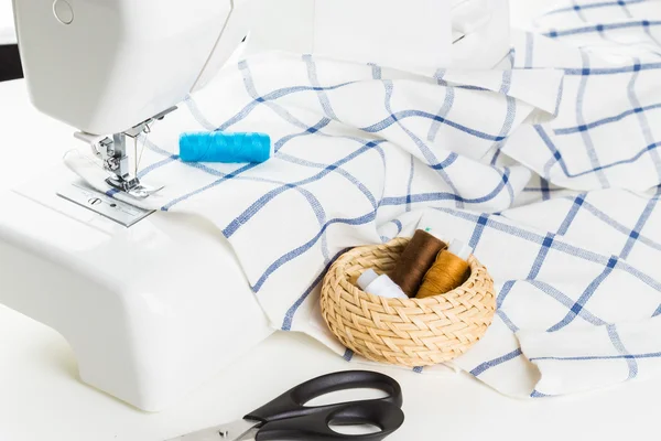 Sewing process in the phase of overstitching — Stock Photo, Image