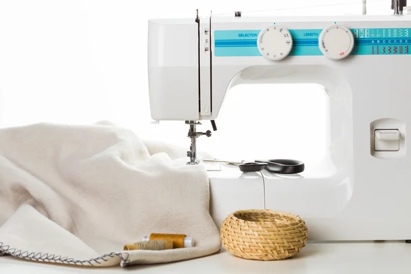 Sewing process in the phase of overstitching — Stock Photo, Image