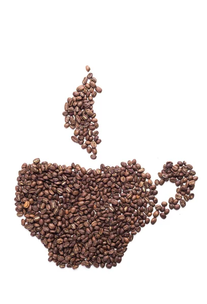 Koffiebonen geïsoleerd op wit — Stockfoto