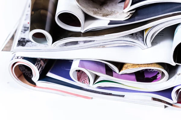 Stack of magazines.