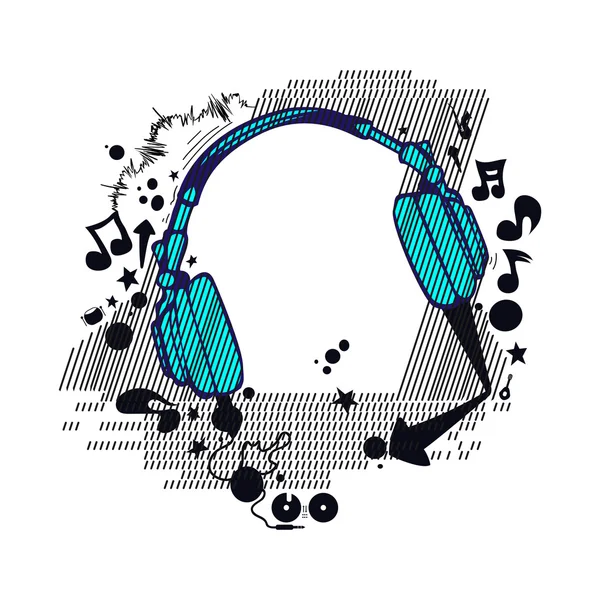 Abstract flyer club party music headphone white background vector — Stock Vector