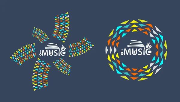 Music logo with icon — Stock Vector