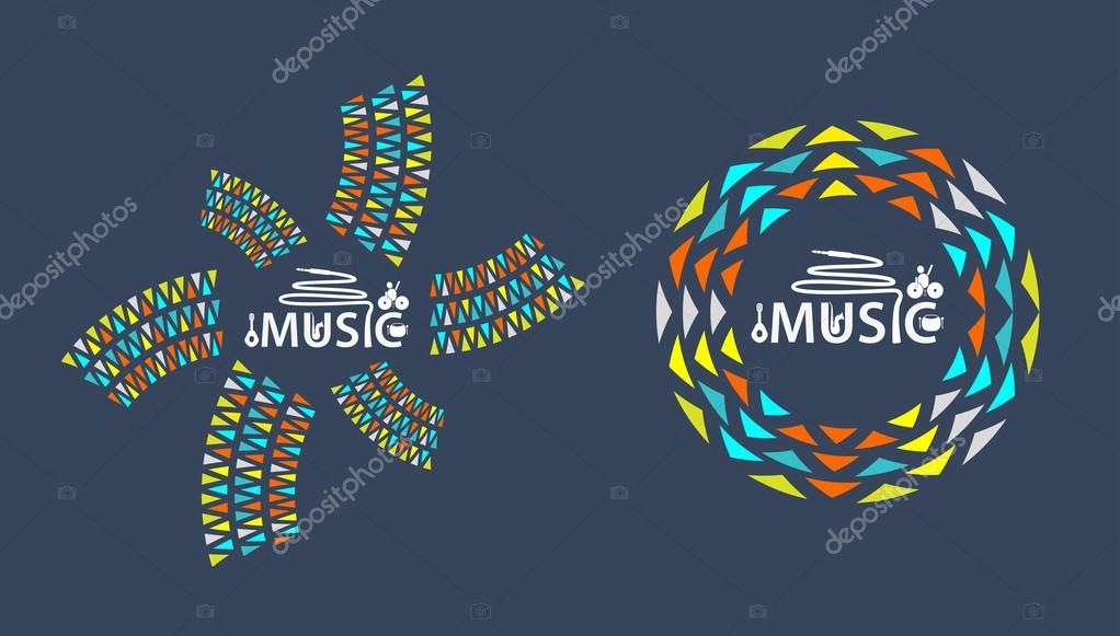 Music logo festival party with icon