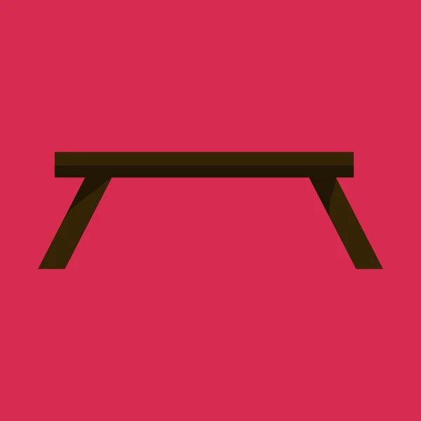 Table noire dans le salon icône plate — Image vectorielle