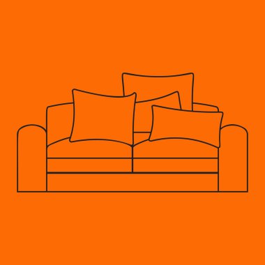 Anahat düz simgeler kanepe vektör illüstrasyon