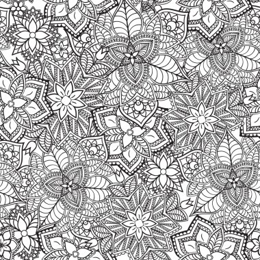 Etnik Mehndi dövme Doodle kına Paisley çiçek öğeleri