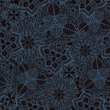 Etnik Mehndi dövme Doodle kına Paisley çiçek öğeleri