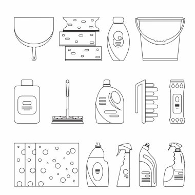 Anahat kesintisiz temizlik ürünleri ve ekipman arka plan deseni.