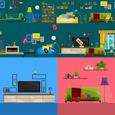 Mobilya Dükkanı Süper Satış Vektör İllüstrasyon