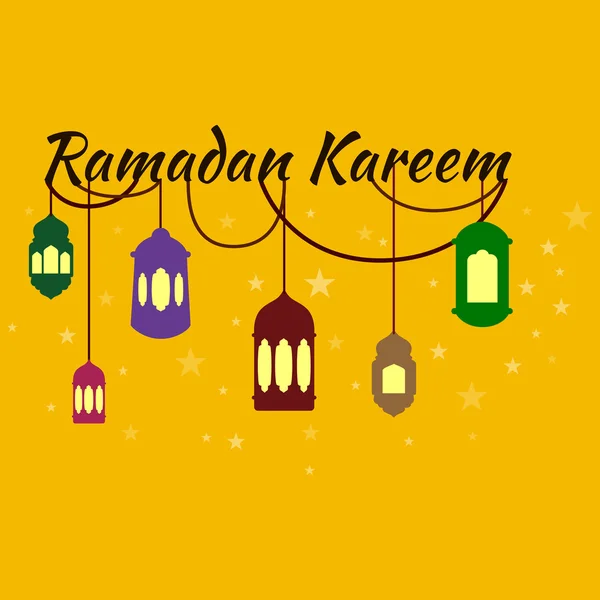 Feliz Ramadán Kareem, saludo ilustración vector de fondo — Archivo Imágenes Vectoriales