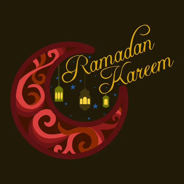 Gelukkig Ramadan Kareem, begroeting achtergrond vectorillustratie — Stockvector