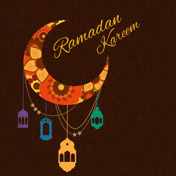 Счастливого Рамадана Карим, приветственная векторная иллюстрация — стоковый вектор