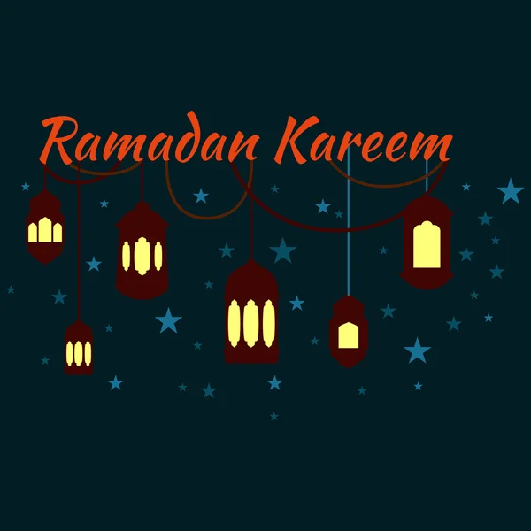 Gelukkig Ramadan Kareem, begroeting achtergrond vectorillustratie — Stockvector