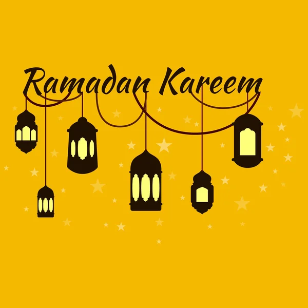 Gelukkig Ramadan Kareem, begroeting achtergrond vectorillustratie — Stockvector