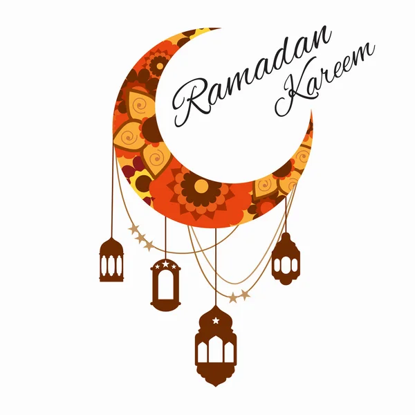 Feliz Ramadán Kareem, saludo ilustración vector de fondo — Vector de stock