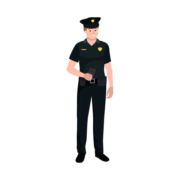Sirva e proteja. Homem da polícia, policial masculino, ilustração vetorial —  Vetores de Stock