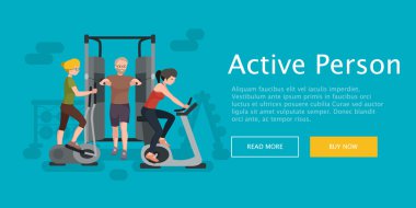 Spor olarak aktif fitness kişi erkek ve kadın çalışma