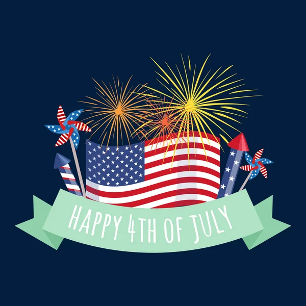 Joyeux 4 juillet, Independence Day Vector Design, Etats-Unis — Image vectorielle