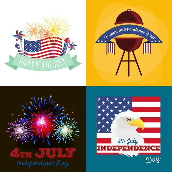 Joyeux quatrième juillet, Illustration de conception vectorielle du Jour de l'indépendance — Image vectorielle