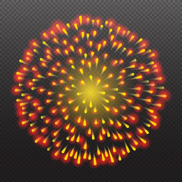 Set Festive Fuoco d'artificio Salute Burst su sfondo trasparente vettoriale illustrazione — Vettoriale Stock