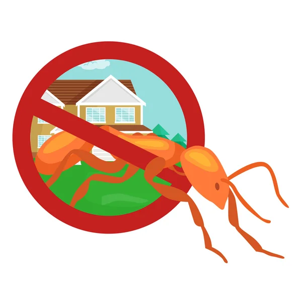 Concetto di controllo dei parassiti con disegno vettoriale piatto silhouette sterminatore insetti — Vettoriale Stock