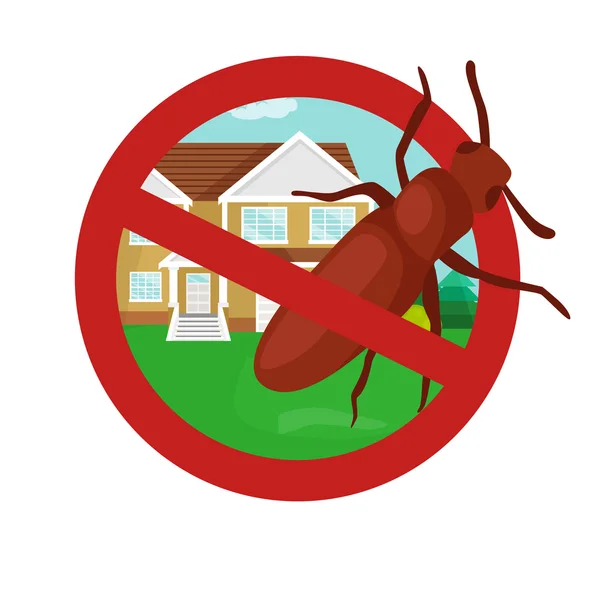 Έννοια ελέγχου παρασίτων με έντομα Εξολοθρευτής σιλουέτα επίπεδη διανυσματικά εικονογράφηση — Διανυσματικό Αρχείο