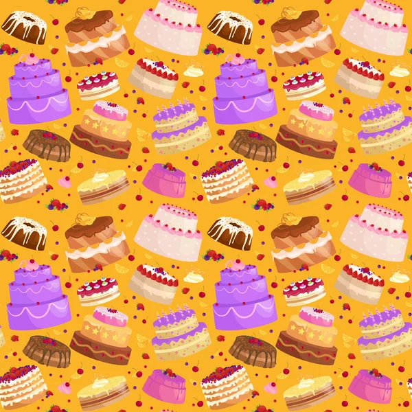 Conjunto de iconos de pastel vectorial, Comida de cumpleaños, postre dulce, ilustración aislada . — Vector de stock