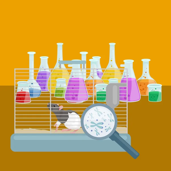 Vybavení pro výzkum laboratorní chemie vzdělání, věda laboratorní skleněné trubice, vektor — Stockový vektor