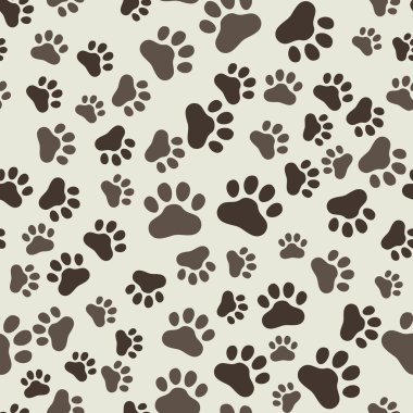 Köpek pençe baskı sorunsuz, anilams desen, vektör çizim