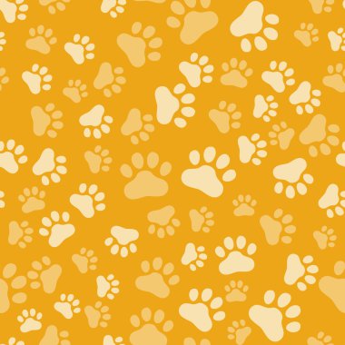 Köpek pençe baskı sorunsuz, anilams desen, vektör çizim