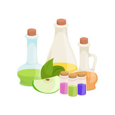 Organik temel aroma yağı ve sabun bar setiyle şişeleri
