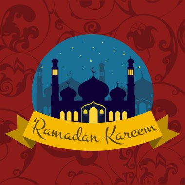 Arka plan illüstrasyon tebrik mutlu Ramazan Kareem