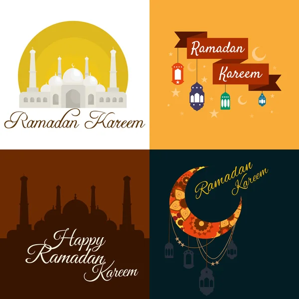 Happy Ramadan Kareem, greeting background illustration set — Stock Photo, Image