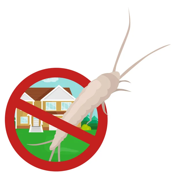 Concepto de control de plagas con insectos exterminador silueta plana vector ilustración — Vector de stock