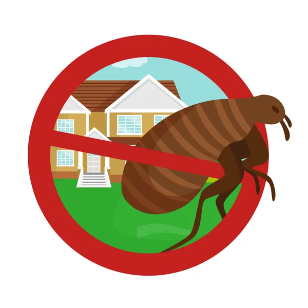 Concepto de control de plagas con insectos exterminador silueta plana vector ilustración — Vector de stock