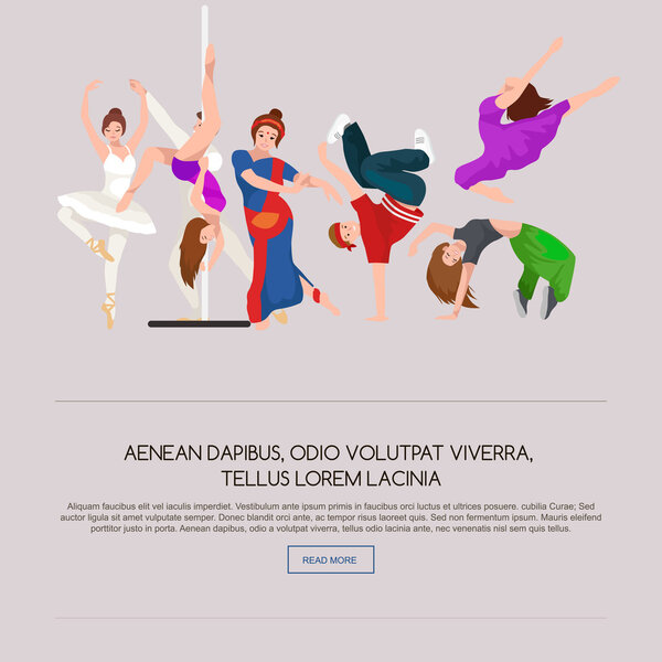 Векторная иллюстрация пара танца современного танца, Партнеры танец бачата, танцы стиль дизайн концепт-сет, традиционный танец плоские иконы изолированные векторные иллюстрации, мужчина и женщина бальные танцы
.