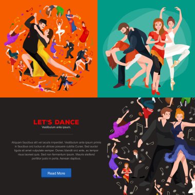 Dans insanlar, dansçı Bachata, Hiphop, Salsa, Hint, bale, şerit, Rock and Roll, mola, flamenko, Tango, çağdaş, oryantal dans sembol simge. Tasarım kavramı kümesi tarzı dans