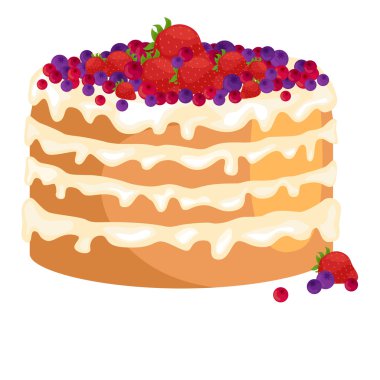 Tatlılar Pastalar ile farklı doldurma, çikolatalı tatlı vektör çizim set