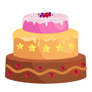 Tatlılar Pastalar ile farklı doldurma, çikolatalı tatlı vektör çizim set