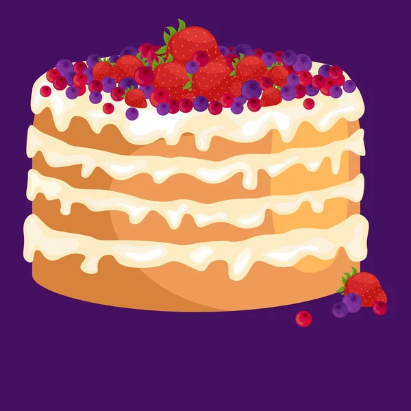 Pasta simge seti, doğum günü yemeği, tatlı tatlı, izole illüstrasyon vektör. — Stok Vektör