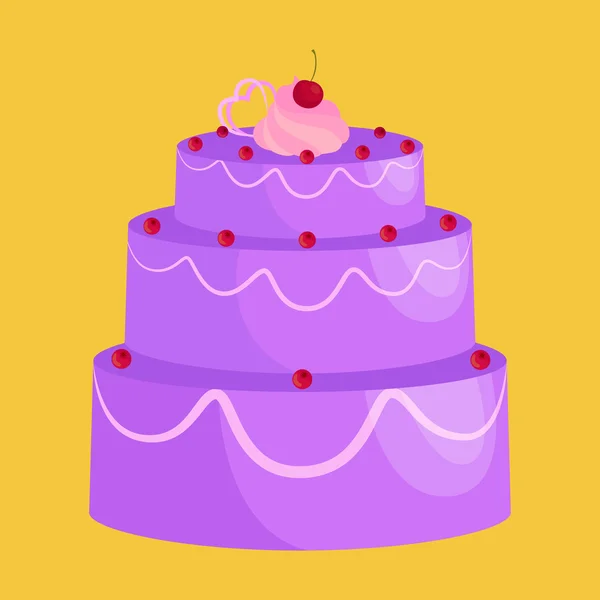 Vector cake icon set, Birthday food, sweet dessert, isolated illustration. — Stock Vector