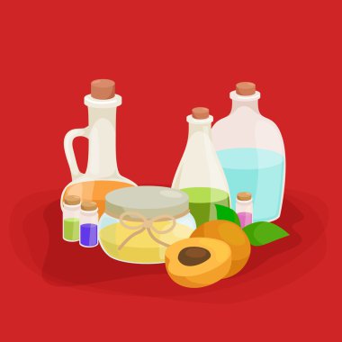 Organik temel aroma yağı ve sabun bar setiyle şişeleri