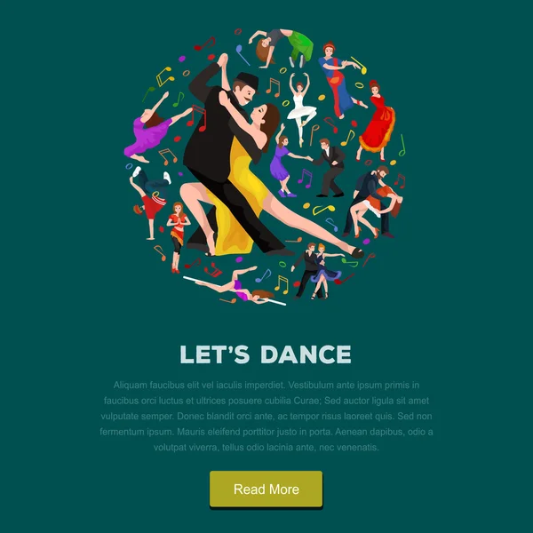 Yong pareja hombre y mujer bailando tango con pasión, bailarines de tango vector ilustración aislada en bailes blancos latinos y de salón, pueblos bailando tango, niña y niño tango — Vector de stock