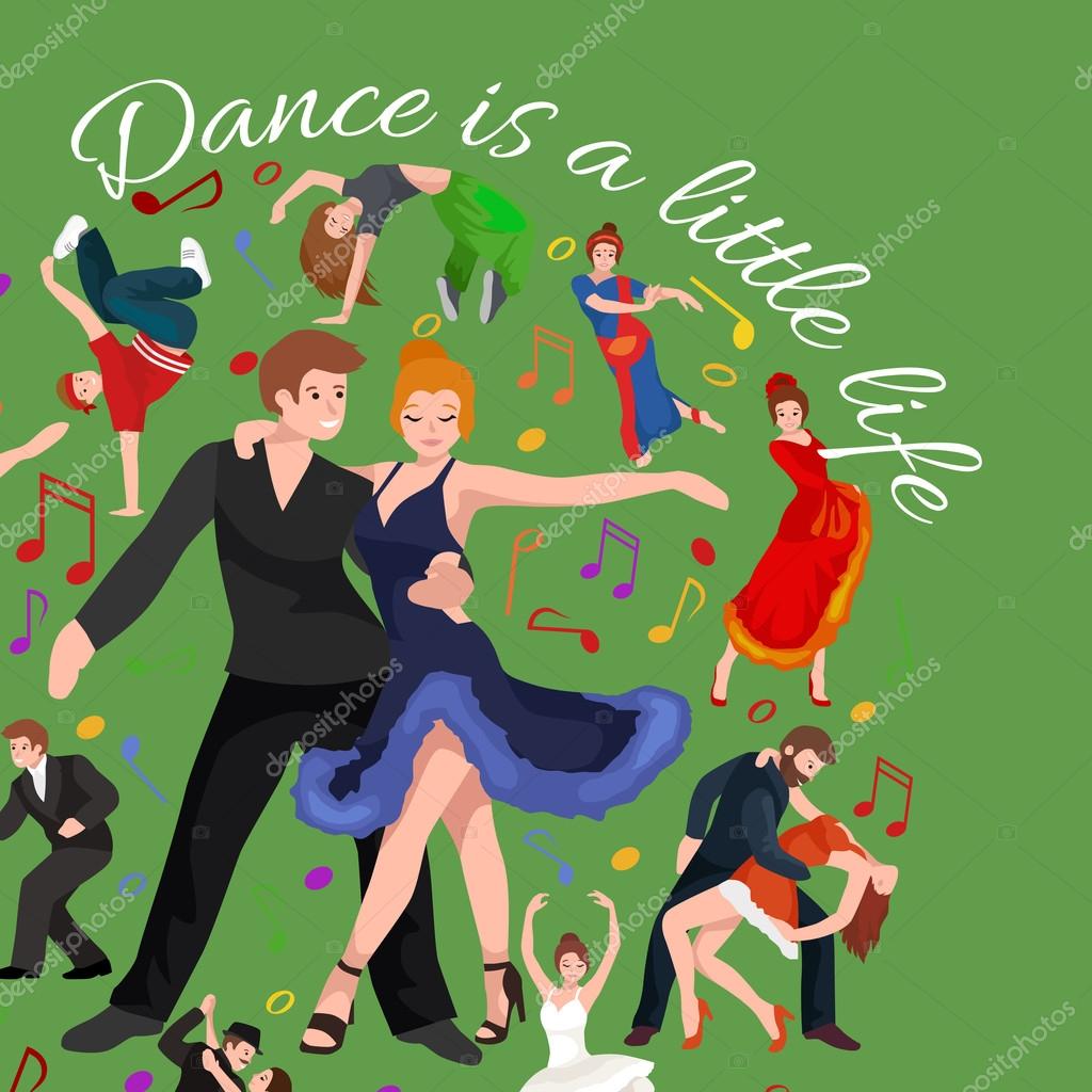 Salsa dance to latin music of couple people happy Vector Image