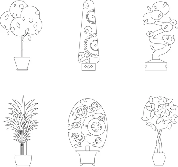 温室房屋不同类型的植物，矢量平面插图 — 图库矢量图片