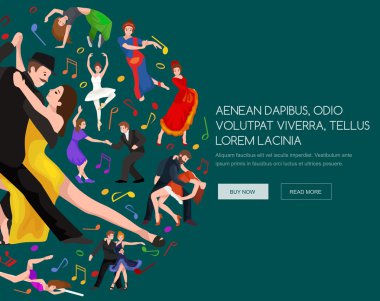 Yong couple man and woman dancing tango with passion, tango dancers vector illustration isolated on white Latin and ballroom dances, peoples dansing tango, girl and boy tangoing clipart