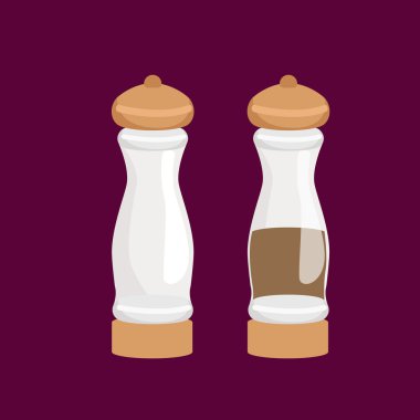 tuz ve biber mutfak eşyaları simgeler vektör kümesi, pişirme ekipmanları, çelik mutfak ev çatal izole vektör çizim karikatür mutfak malzemesi, iç pişirme araçları