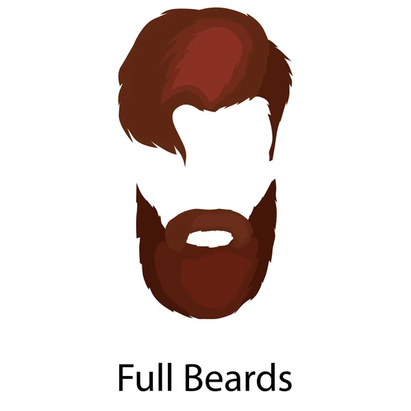 Мужчины мультяшные прически с бородами и усаче.Векторная иллюстрация с изолированными прическами хипстеров на белом фоне . — стоковый вектор