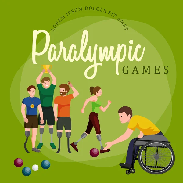 Uczynić kaleką Handicap Sport Paraolimpijski gry Stick Figure piktogram ikony — Wektor stockowy