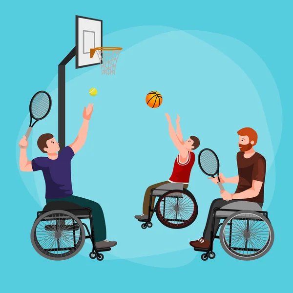 Disable Handicap Sport Paralympic Games Stick Figure Pictogram Icons — Stock Vector